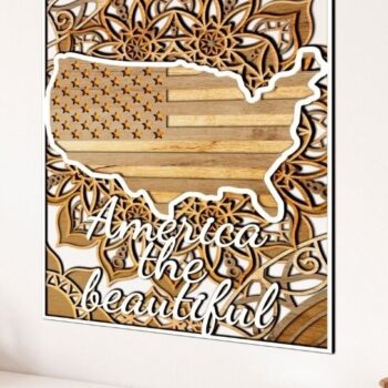 Intra απο ξύλο plywood 3mm-4mm πάχος – Χάρτης με στρώσεις ΗΠΑ Δίασταση  20x20 cm INTRAFABR-29999780 - Image 10