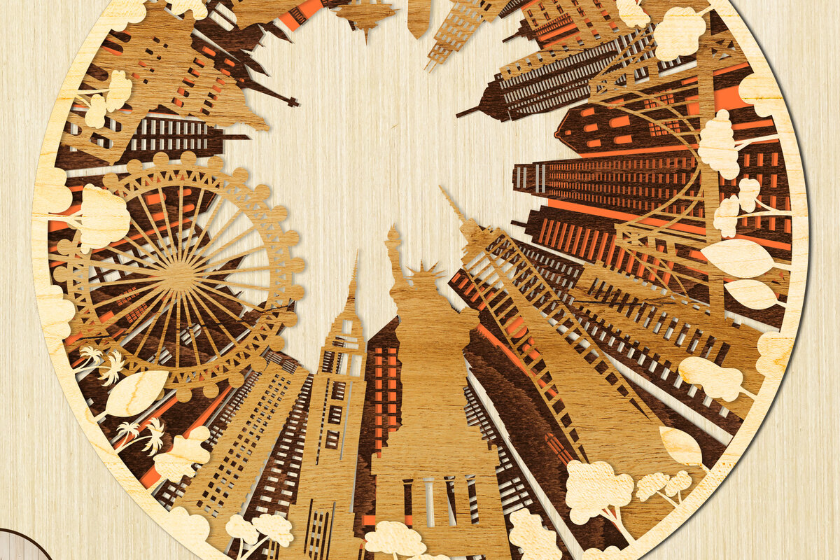 Intra απο ξύλο plywood 3mm-4mm πάχος – Αρχείο κοπής πολλαπλών επιπέδων λέιζερ ΗΠΑ για χειροτεχνία Δίασταση  20x20 cm INTRAFABR-19349535