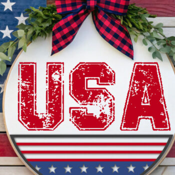 Intra απο ξύλο plywood 3mm-4mm πάχος – USA Patriotic Door Design Δίασταση  40x30 cm INTRAFABR-118425089 - Image 1