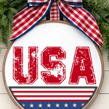 Intra απο ξύλο plywood 3mm-4mm πάχος – USA Patriotic Door Design Δίασταση  40x30 cm INTRAFABR-118425089 - Image 2