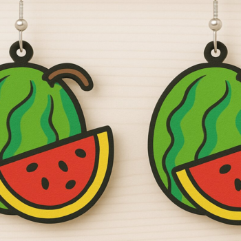 Intra απο ξύλο plywood 3mm-4mm πάχος – Πακέτο με λέιζερ σκουλαρίκια Shell USA Δίασταση  5x5 cm INTRAFABR-123080832 - Image 3