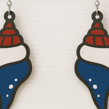 Intra απο ξύλο plywood 3mm-4mm πάχος – Πακέτο με λέιζερ σκουλαρίκια Shell USA Δίασταση  5x5 cm INTRAFABR-123080832 - Image 8