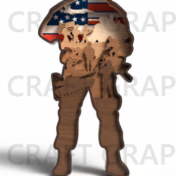 Intra απο ξύλο plywood 3mm-4mm πάχος – Αρχείο αποκοπής λέιζερ με στρώματα USA Soldier Δίασταση  20x20 cm INTRAFABR-122146811 - Image 2