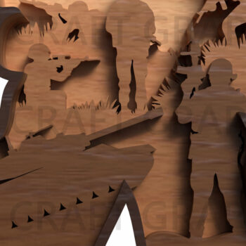 Intra απο ξύλο plywood 3mm-4mm πάχος – Αρχείο αποκοπής λέιζερ με στρώματα USA Soldier Δίασταση  20x20 cm INTRAFABR-122146811 - Image 4