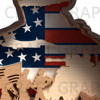 Intra απο ξύλο plywood 3mm-4mm πάχος – Αρχείο αποκοπής λέιζερ με στρώματα USA Soldier Δίασταση  20x20 cm INTRAFABR-122146811 - Image 5