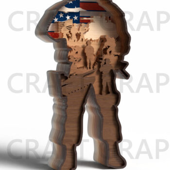 Intra απο ξύλο plywood 3mm-4mm πάχος – Αρχείο αποκοπής λέιζερ με στρώματα USA Soldier Δίασταση  20x20 cm INTRAFABR-122146811 - Image 6