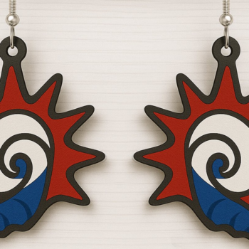 Intra απο ξύλο plywood 3mm-4mm πάχος – USA Spiral Star Earrings Δίασταση  5x5 cm INTRAFABR-123080629 - Image 1