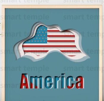 Intra απο ξύλο plywood 3mm-4mm πάχος – Αρχείο USA για Cricut, USA Shadwo Box Δίασταση  20x20 cm INTRAFABR-78982299 - Image 1