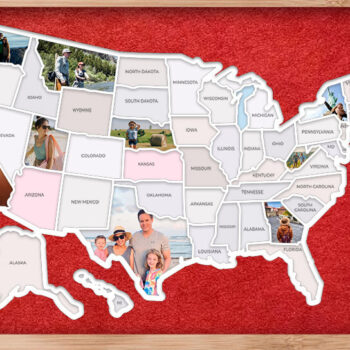 Intra απο ξύλο plywood 3mm-4mm πάχος – USA Travel Push Pin Χάρτης Δίασταση  20x20 cm INTRAFABR-75794952 - Image 1