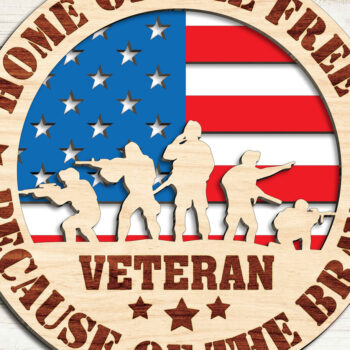 Intra απο ξύλο plywood 3mm-4mm πάχος – USA Veteran Stands Lasercut Δίασταση  20x20 cm INTRAFABR-99642423 - Image 3