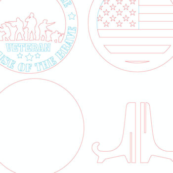 Intra απο ξύλο plywood 3mm-4mm πάχος – USA Veteran Stands Lasercut Δίασταση  20x20 cm INTRAFABR-99642423 - Image 4