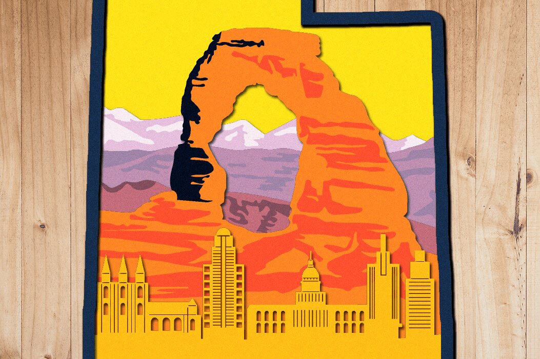 Intra απο ξύλο plywood 3mm-4mm πάχος – Utah, 3D Layered File Δίασταση  20x20 cm INTRAFABR-33365928