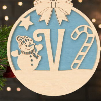 Intra απο ξύλο plywood 3mm-4mm πάχος – V Αρχικό Χριστουγεννιάτικο Στολίδι Δίασταση 20x20 cm INTRAFABR-107430585 - Image 1