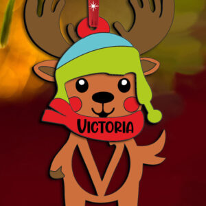 Intra απο ξύλο plywood 3mm-4mm πάχος – V γράμμα Χριστουγεννιάτικο στολίδι ελάφια διακοπές Δίασταση  20x20 cm INTRAFABR-111564470