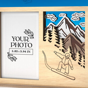 Intra απο ξύλο plywood 3mm-4mm πάχος – Πλαίσιο διακοπών Κοπή λέιζερ. Κορνίζα φωτογραφιών Δίασταση  20x20 cm INTRAFABR-121909761 - Image 1