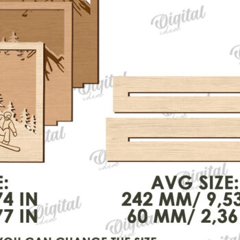 Intra απο ξύλο plywood 3mm-4mm πάχος – Πλαίσιο διακοπών Κοπή λέιζερ. Κορνίζα φωτογραφιών Δίασταση  20x20 cm INTRAFABR-121909761 - Image 2