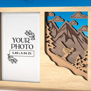 Intra απο ξύλο plywood 3mm-4mm πάχος – Πλαίσιο διακοπών Κοπή λέιζερ. Κορνίζα φωτογραφιών Δίασταση 20x20 cm INTRAFABR-121909045