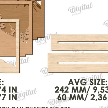 Intra απο ξύλο plywood 3mm-4mm πάχος – Πλαίσιο διακοπών Κοπή λέιζερ. Κορνίζα φωτογραφιών Δίασταση 20x20 cm INTRAFABR-121909045 - Image 2