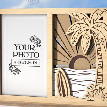 Intra απο ξύλο plywood 3mm-4mm πάχος – Πλαίσιο διακοπών Κοπή λέιζερ. Κορνίζα φωτογραφιών Δίασταση  20x20 cm INTRAFABR-121909131 - Image 1