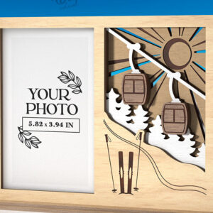 Intra απο ξύλο plywood 3mm-4mm πάχος – Πλαίσιο διακοπών Κοπή λέιζερ. Κορνίζα φωτογραφιών Δίασταση  20x20 cm INTRAFABR-121909203