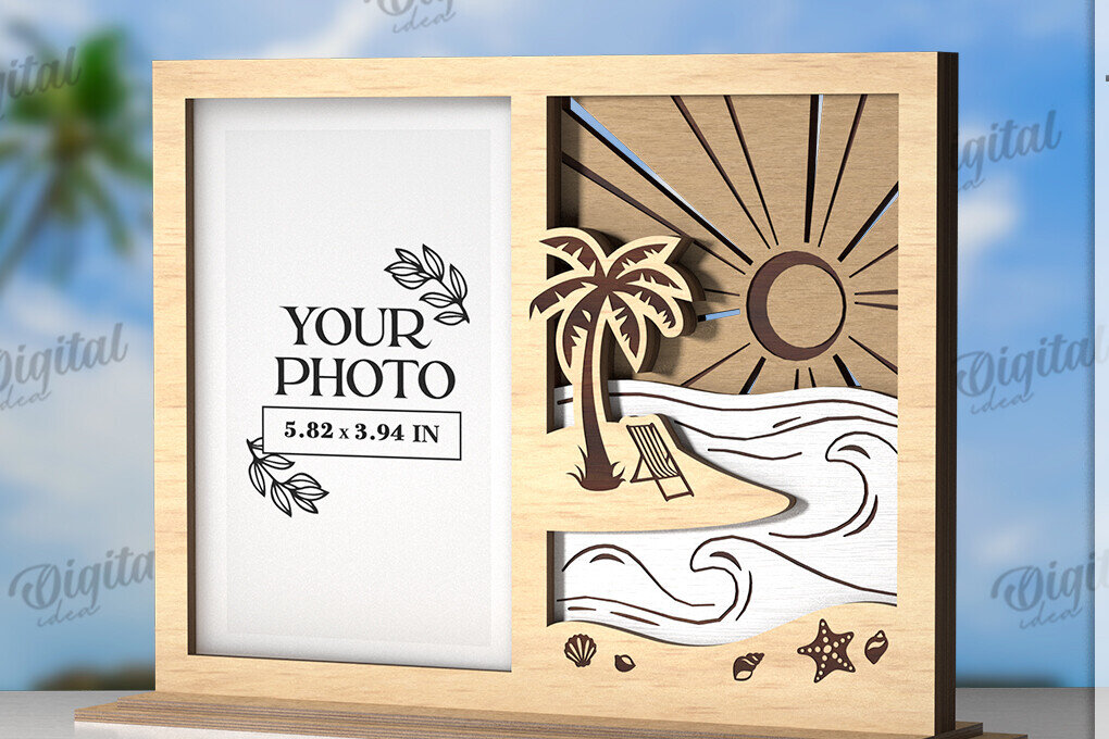 Intra απο ξύλο plywood 3mm-4mm πάχος – Πλαίσιο διακοπών Κοπή λέιζερ. Κορνίζα φωτογραφιών Δίασταση  20x20 cm INTRAFABR-121909313