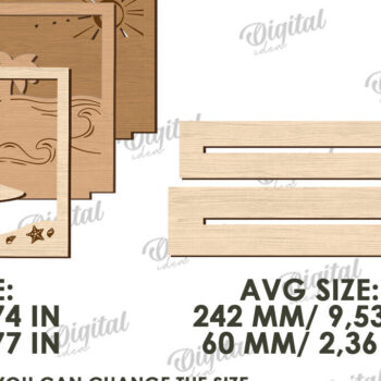 Intra απο ξύλο plywood 3mm-4mm πάχος – Πλαίσιο διακοπών Κοπή λέιζερ. Κορνίζα φωτογραφιών Δίασταση  20x20 cm INTRAFABR-121909313 - Image 2