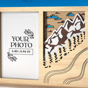 Intra απο ξύλο plywood 3mm-4mm πάχος – Πλαίσιο διακοπών Κοπή λέιζερ. Κορνίζα φωτογραφιών Δίασταση  20x20 cm INTRAFABR-121909392