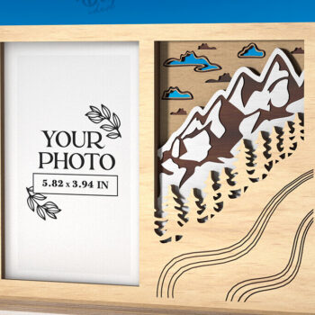 Intra απο ξύλο plywood 3mm-4mm πάχος – Πλαίσιο διακοπών Κοπή λέιζερ. Κορνίζα φωτογραφιών Δίασταση  20x20 cm INTRAFABR-121909392 - Image 1