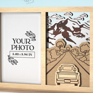 Intra απο ξύλο plywood 3mm-4mm πάχος – Πλαίσιο διακοπών Κοπή λέιζερ. Κορνίζα φωτογραφιών Δίασταση  20x20 cm INTRAFABR-121909466