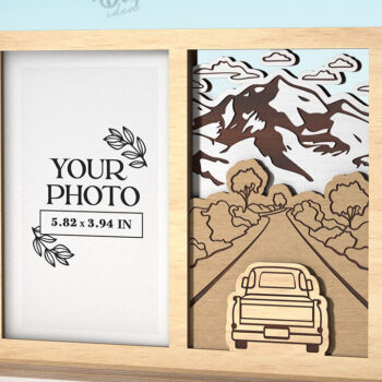 Intra απο ξύλο plywood 3mm-4mm πάχος – Πλαίσιο διακοπών Κοπή λέιζερ. Κορνίζα φωτογραφιών Δίασταση  20x20 cm INTRAFABR-121909466 - Image 1