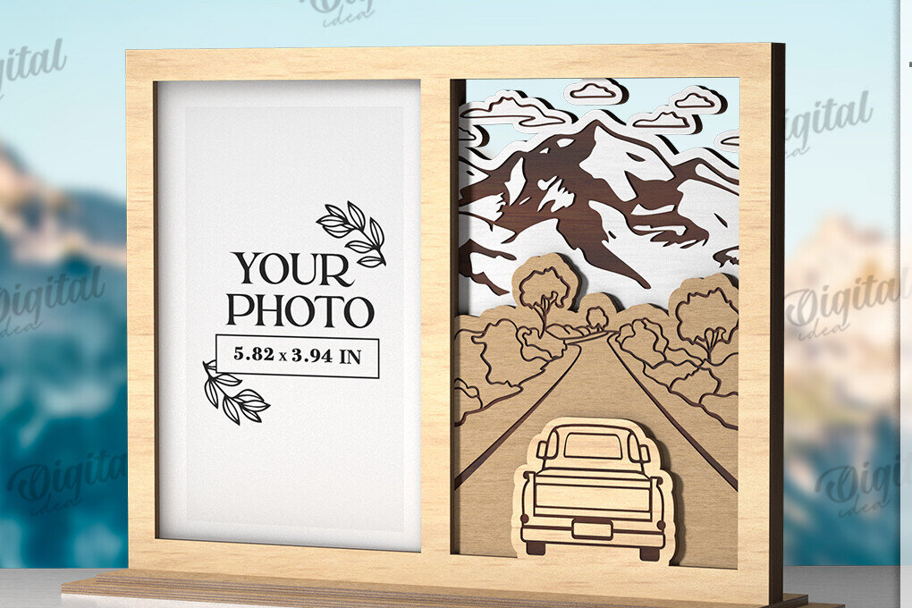 Intra απο ξύλο plywood 3mm-4mm πάχος – Πλαίσιο διακοπών Κοπή λέιζερ. Κορνίζα φωτογραφιών Δίασταση  20x20 cm INTRAFABR-121909466