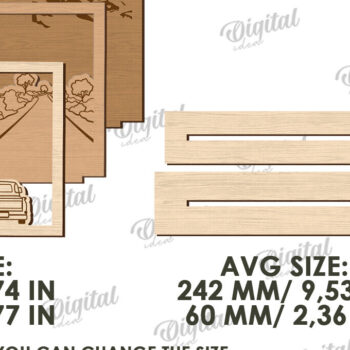 Intra απο ξύλο plywood 3mm-4mm πάχος – Πλαίσιο διακοπών Κοπή λέιζερ. Κορνίζα φωτογραφιών Δίασταση  20x20 cm INTRAFABR-121909466 - Image 2