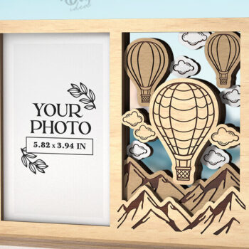 Intra απο ξύλο plywood 3mm-4mm πάχος – Πλαίσιο διακοπών Κοπή λέιζερ. Κορνίζα φωτογραφιών Δίασταση  20x20 cm INTRAFABR-121909624 - Image 1