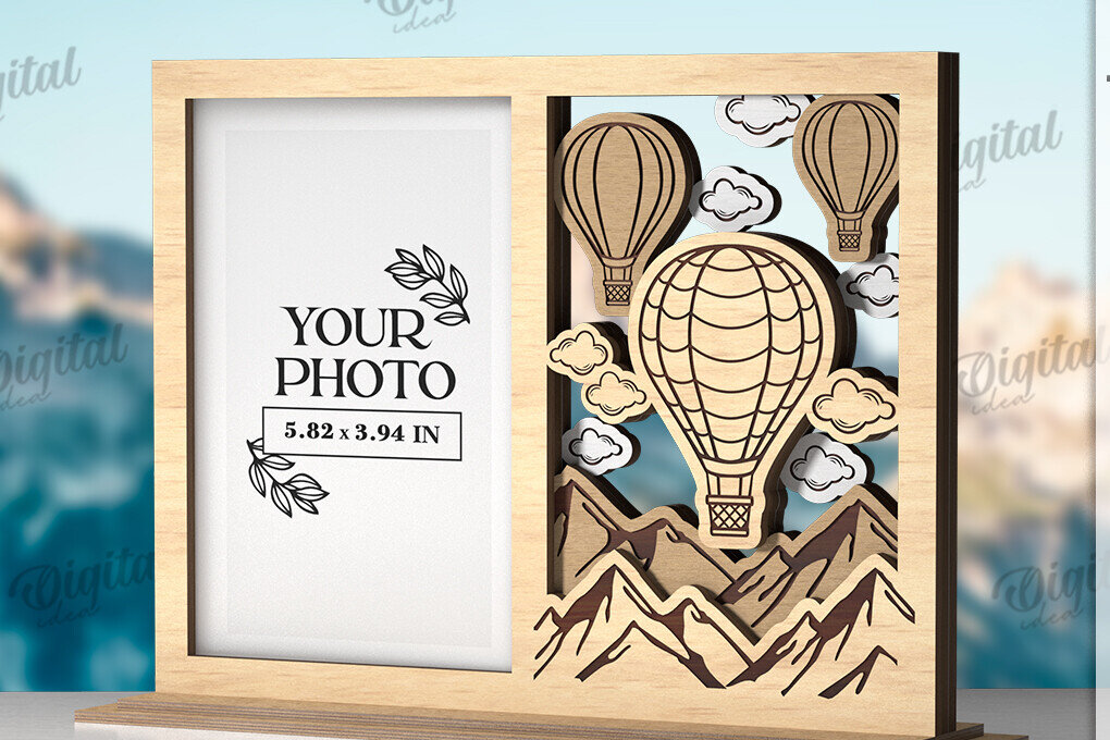 Intra απο ξύλο plywood 3mm-4mm πάχος – Πλαίσιο διακοπών Κοπή λέιζερ. Κορνίζα φωτογραφιών Δίασταση  20x20 cm INTRAFABR-121909624