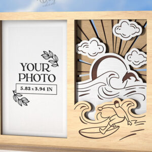 Intra απο ξύλο plywood 3mm-4mm πάχος – Πλαίσιο διακοπών Κοπή λέιζερ. Κορνίζα φωτογραφιών Δίασταση  20x20 cm INTRAFABR-121909704