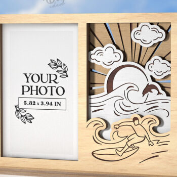 Intra απο ξύλο plywood 3mm-4mm πάχος – Πλαίσιο διακοπών Κοπή λέιζερ. Κορνίζα φωτογραφιών Δίασταση  20x20 cm INTRAFABR-121909704 - Image 1