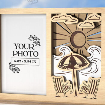 Intra απο ξύλο plywood 3mm-4mm πάχος – Πλαίσιο διακοπών Κοπή λέιζερ. Κορνίζα φωτογραφιών Δίασταση  20x20 cm INTRAFABR-121908903 - Image 1