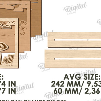 Intra απο ξύλο plywood 3mm-4mm πάχος – Πλαίσιο διακοπών Κοπή λέιζερ. Κορνίζα φωτογραφιών Δίασταση  20x20 cm INTRAFABR-121908903 - Image 2