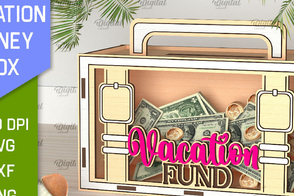 Intra απο ξύλο plywood 3mm-4mm πάχος – Vacation Money Box Δίασταση  20x20 cm INTRAFABR-98430650