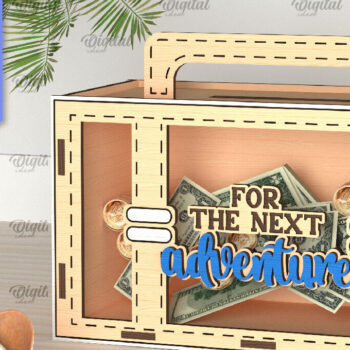 Intra απο ξύλο plywood 3mm-4mm πάχος – Vacation Money Box Δίασταση  20x20 cm INTRAFABR-98430719 - Image 1