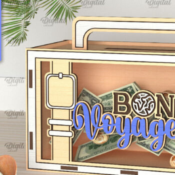 Intra απο ξύλο plywood 3mm-4mm πάχος – Vacation Money Box Δίασταση 20x20 cm INTRAFABR-98430826 - Image 1