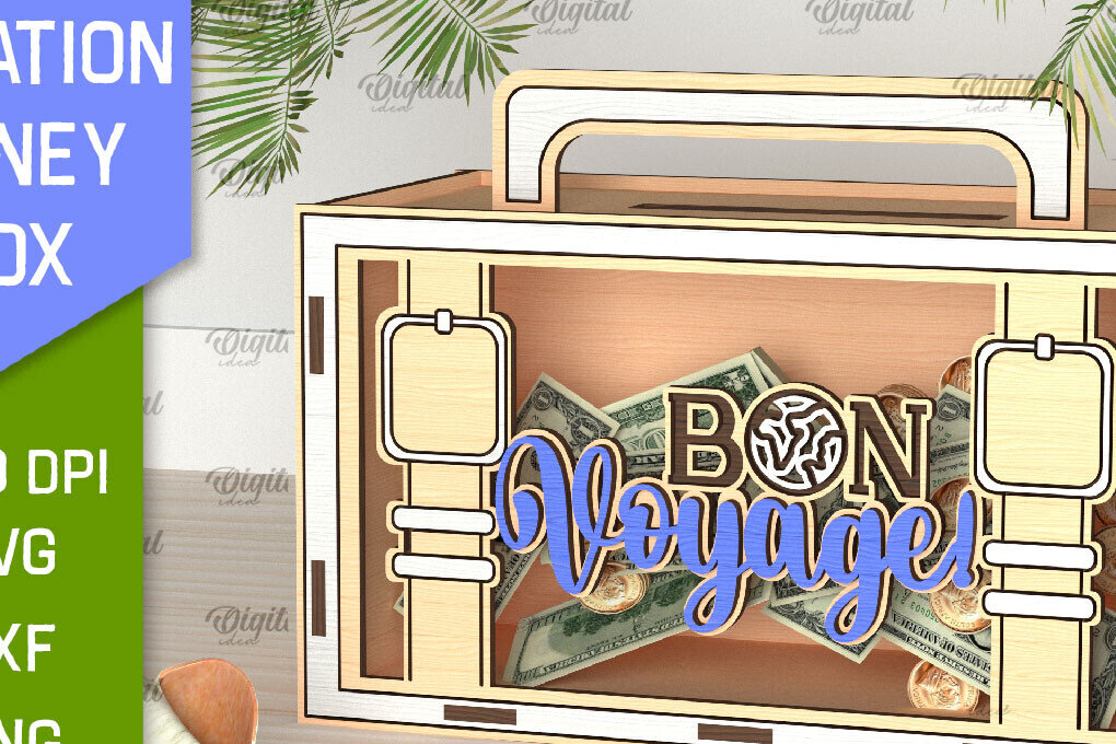 Intra απο ξύλο plywood 3mm-4mm πάχος – Vacation Money Box Δίασταση  20x20 cm INTRAFABR-98430826