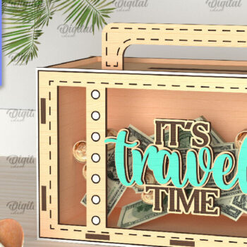 Intra απο ξύλο plywood 3mm-4mm πάχος – Vacation Money Box Δίασταση  20x20 cm INTRAFABR-98430858 - Image 1