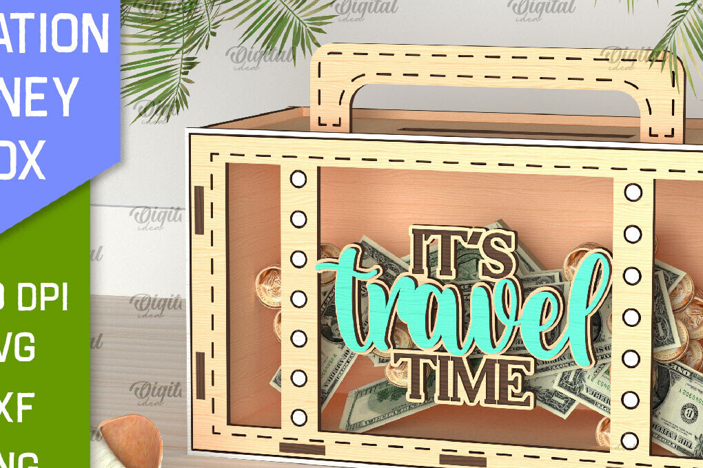 Intra απο ξύλο plywood 3mm-4mm πάχος – Vacation Money Box Δίασταση  20x20 cm INTRAFABR-98430858