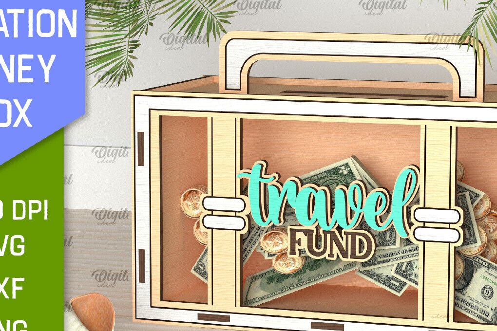 Intra απο ξύλο plywood 3mm-4mm πάχος – Vacation Money Box Δίασταση  20x20 cm INTRAFABR-98430887