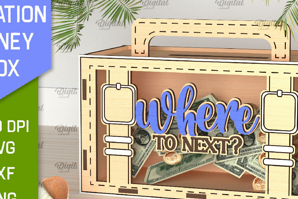 Intra απο ξύλο plywood 3mm-4mm πάχος – Vacation Money Box Δίασταση  20x20 cm INTRAFABR-98430917