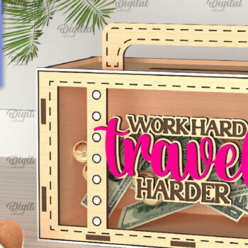 Intra απο ξύλο plywood 3mm-4mm πάχος – Vacation Money Box Δίασταση  20x20 cm INTRAFABR-98430974 - Image 1