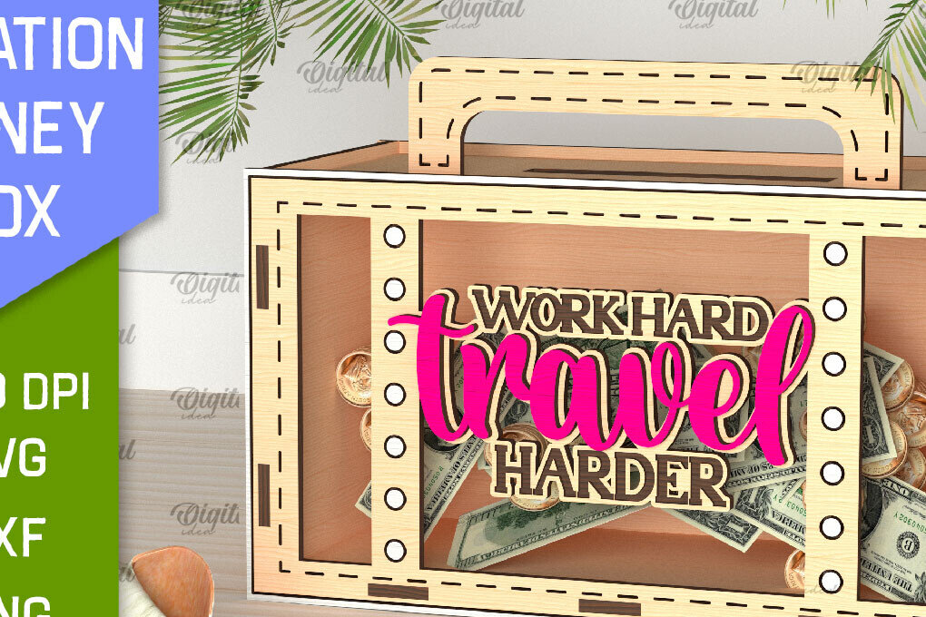 Intra απο ξύλο plywood 3mm-4mm πάχος – Vacation Money Box Δίασταση  20x20 cm INTRAFABR-98430974