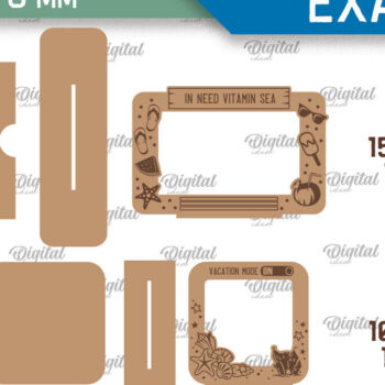 Intra απο ξύλο plywood 3mm-4mm πάχος – Κοπή λέιζερ κορνίζας διακοπών Δίασταση  20x20 cm INTRAFABR-98904385 - Image 2