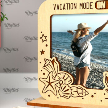 Intra απο ξύλο plywood 3mm-4mm πάχος – Κοπή λέιζερ κορνίζας διακοπών Δίασταση  20x20 cm INTRAFABR-98904439 - Image 1